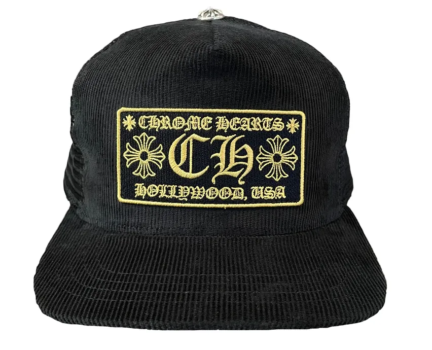 Chrome Hearts 'Yellow Hollywood Patch' Corduroy Trucker Hat