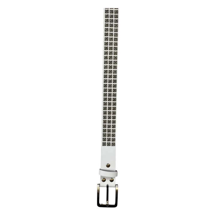 Bossi 'Silver on White' Studded Belt