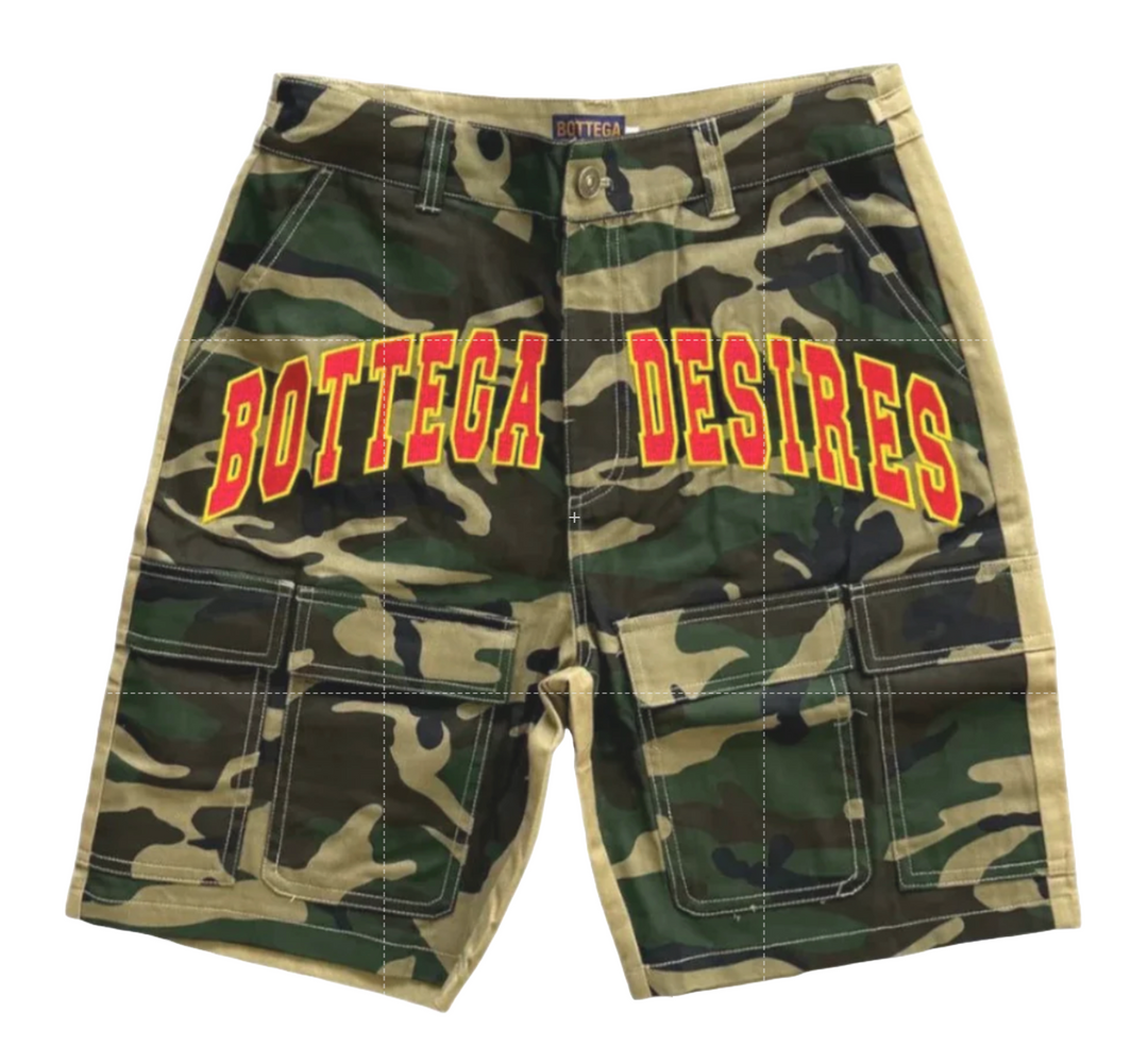 Bottega Desires 'Camo' Cargo Shorts