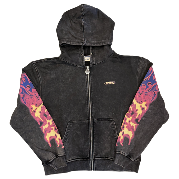 Chew Forever 'Static' Black Wash Zip-Up