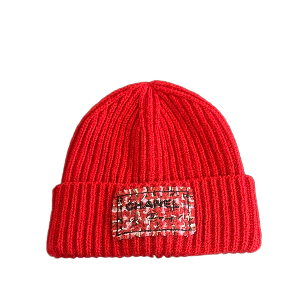 Chanel 'Red' Knit Beanie