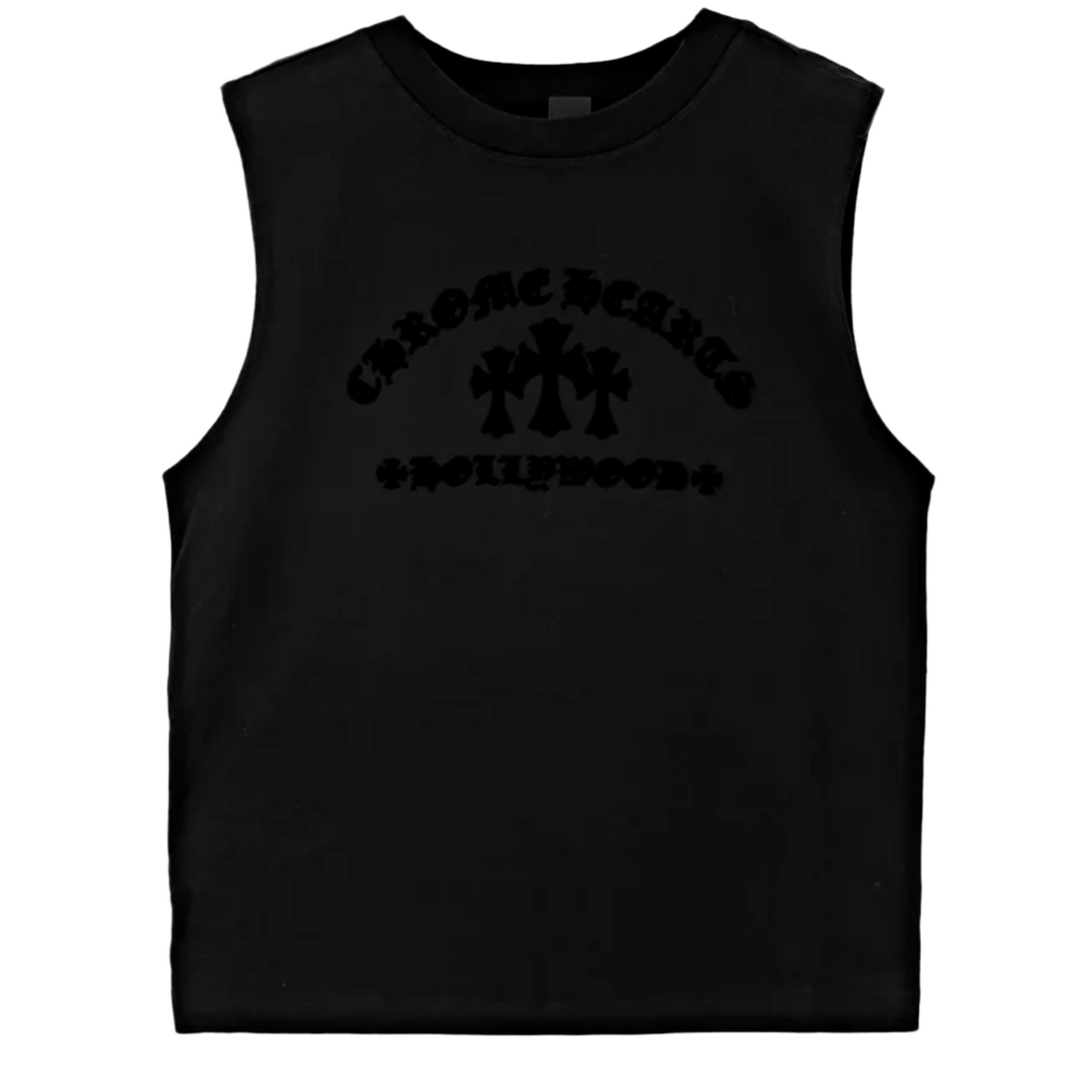 Chrome Hearts 'Triple Velvet Cross Hollywood' Black Women's Tank Top