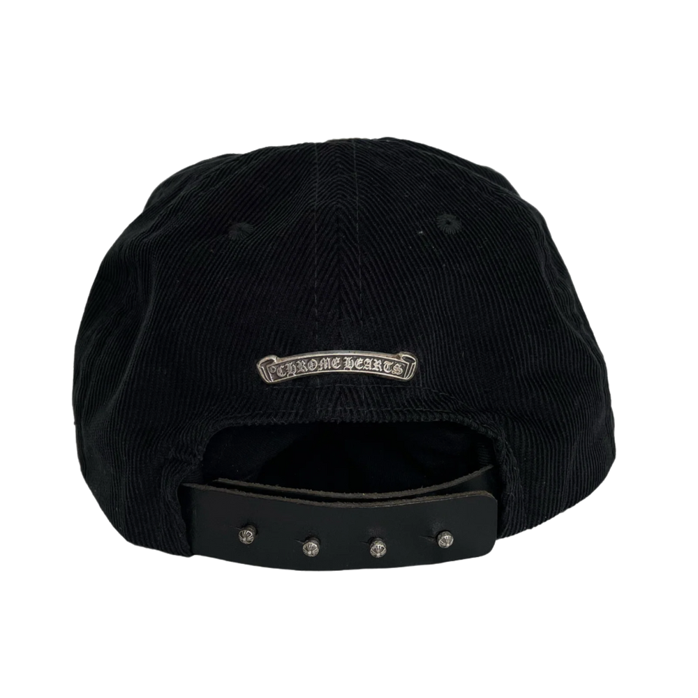 Chrome Hearts 'Embroidered Green Vine Dagger' Corduroy Black Hat