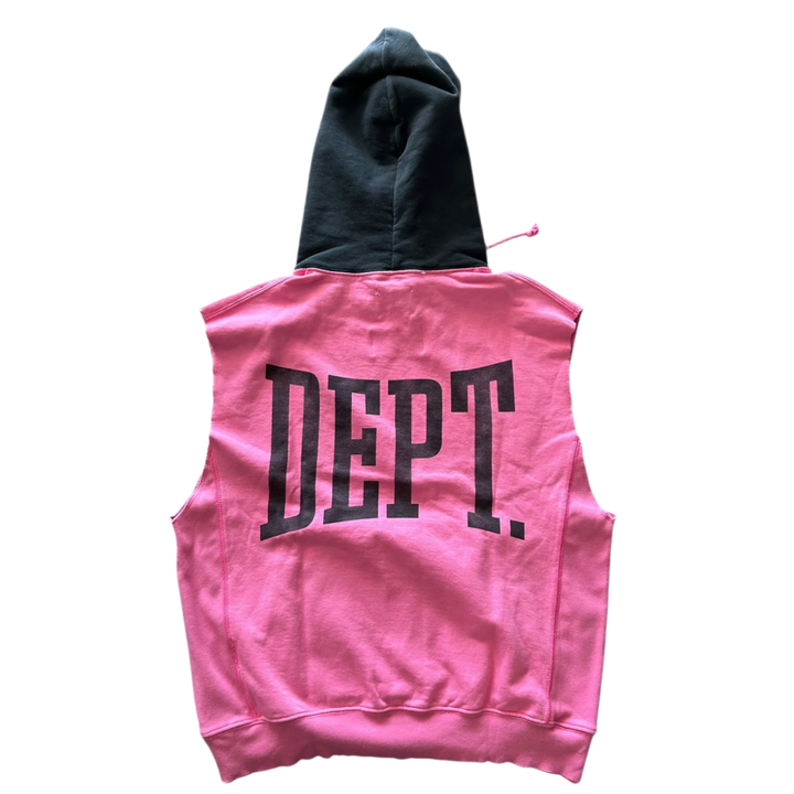 Gallery Dept 'Pink/Black' Cutoff Logo Hoodie