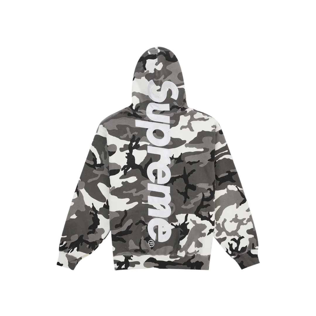 Supreme Satin Applique Hooded Sweatshirt (SS26) Snow Camo