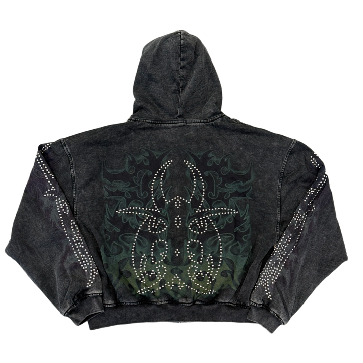 Chew Forever 'Studded Roach' Washed Black Zip