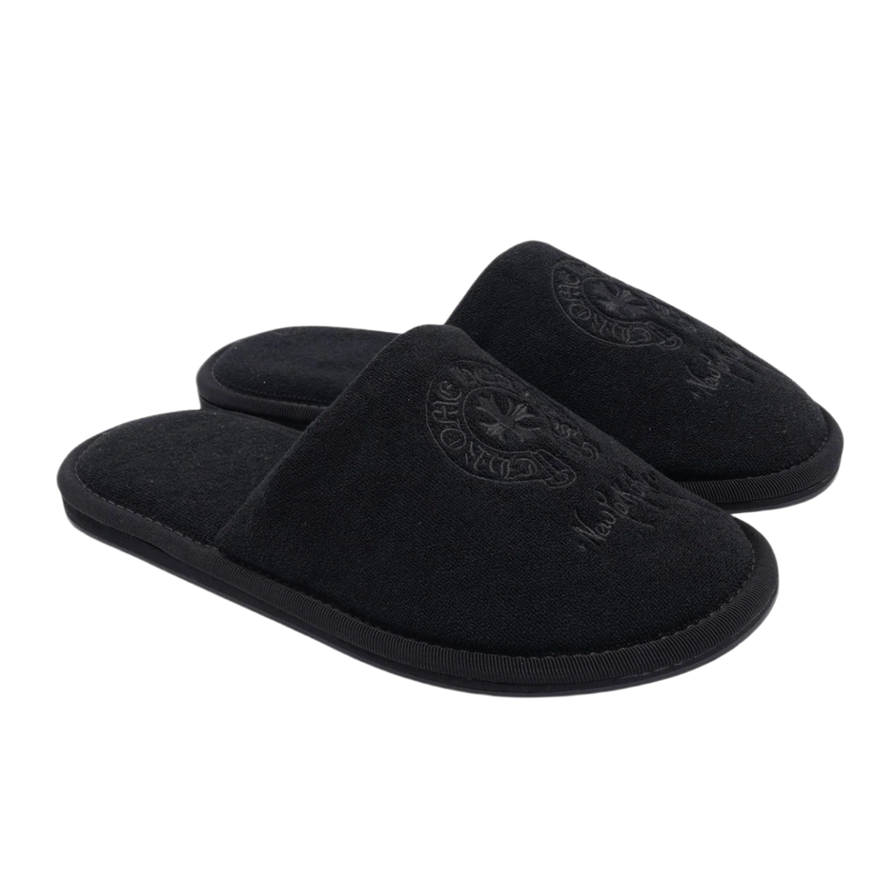 Chrome Hearts 'New York City' Black Hotel Slippers