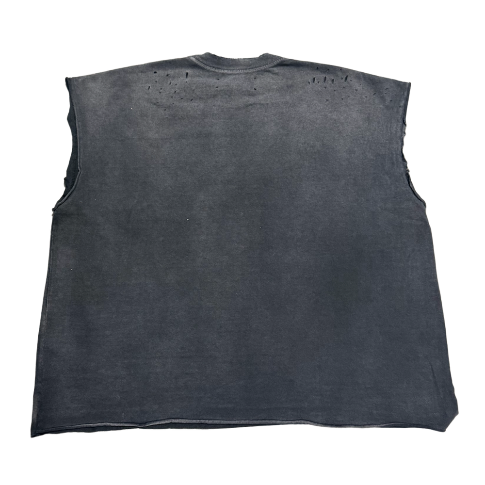 Satoshi Nakamoto 'Globe of Death' Washed Black Cutoff Tee