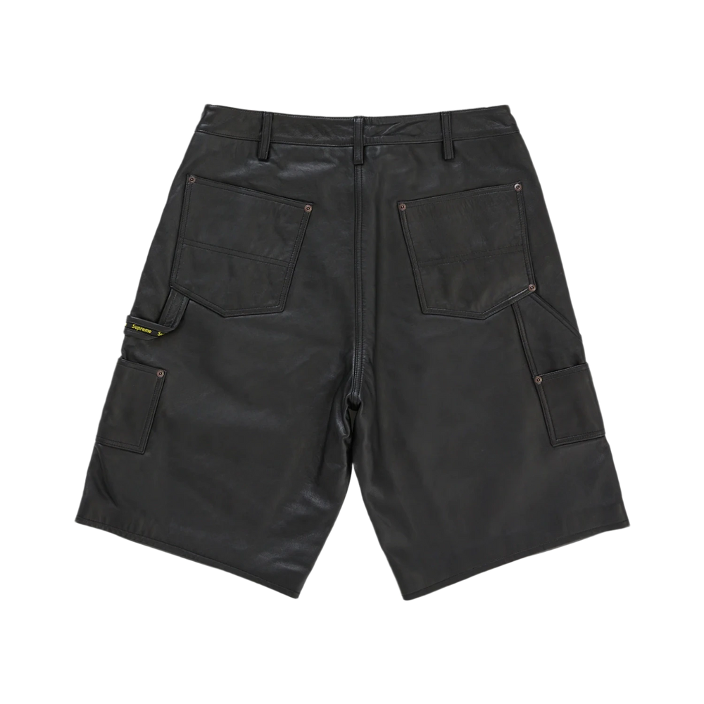 Supreme Leather Double Knee Painter Short Black