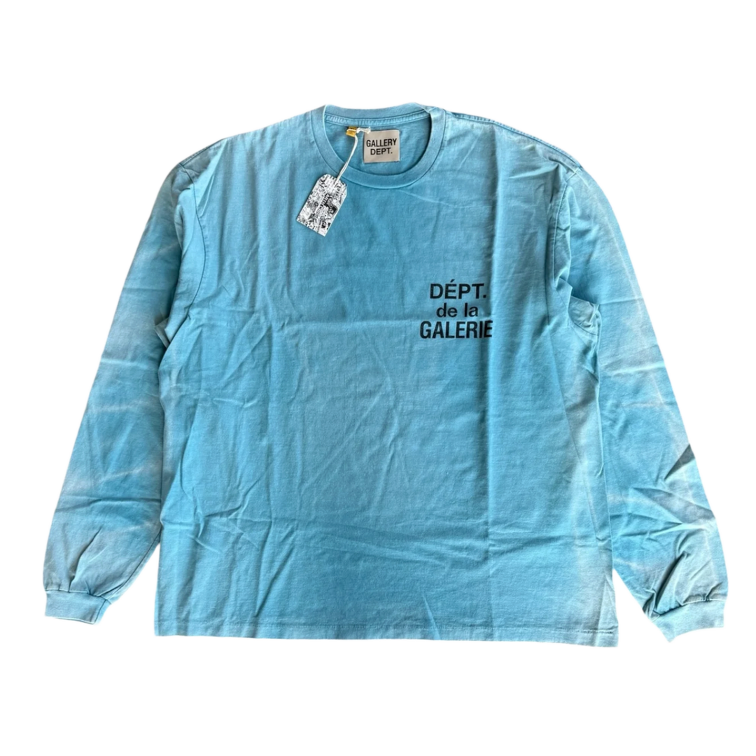 Gallery Dept 'Blue/Black' French Logo Longsleeve Tee