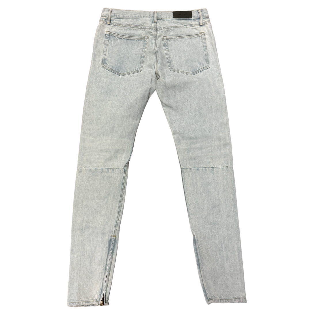 Fear of God 'Light Wash' Slim Fit Zipper Jeans