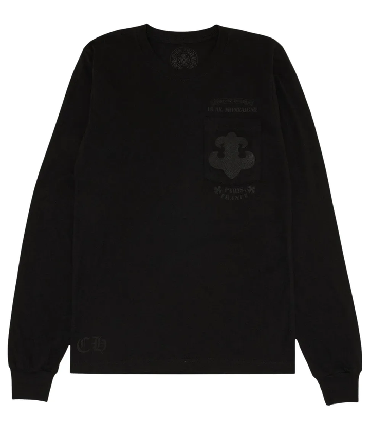 Chrome Hearts 'Paris Avenue Montaigne' Black Longsleeve Tee