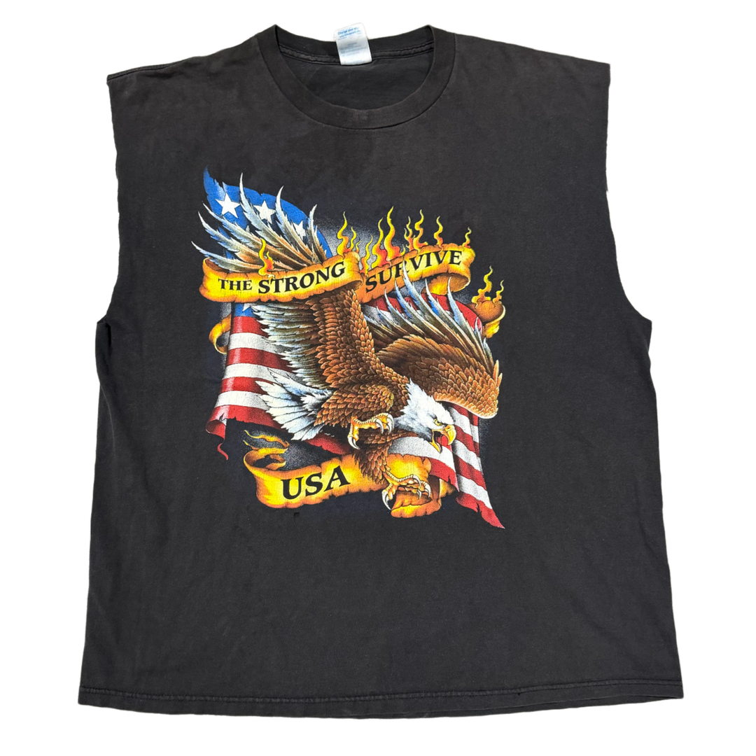 The Strong Survive 'Black' Vintage Cutoff