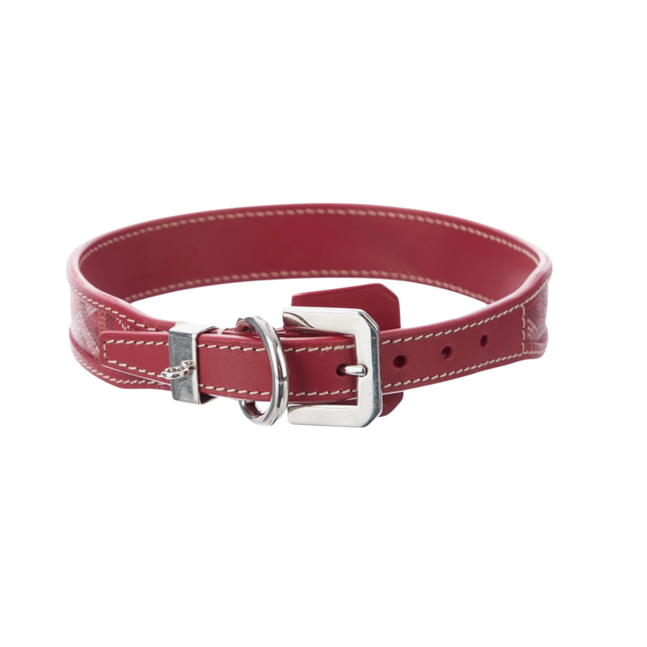 Goyard Edmond 'Red' Dog Collar and Leash
