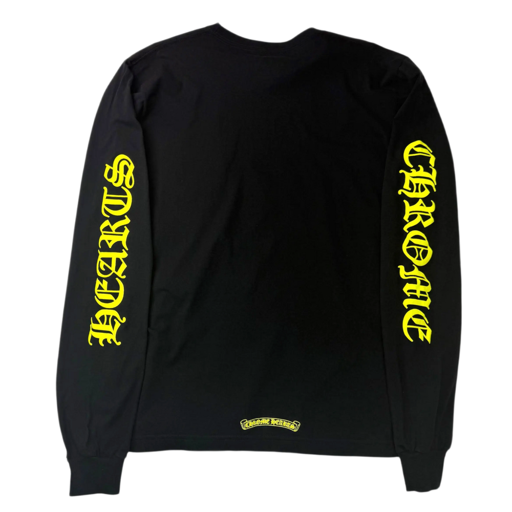 Chrome Hearts 'Yellow Neck Logo' Black Longsleeve Tee