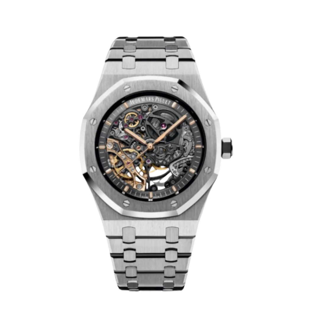 Audemars Piguet Royal Oak 15407ST Skeleton Stainless Steel Openworked Dial Watch 2023
