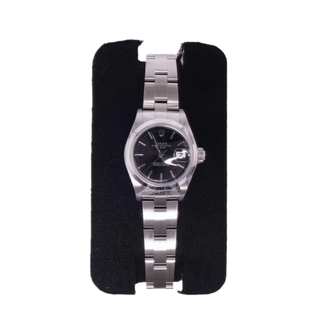 Rolex Datejust 'Black Dial' 26 Smooth Bezel Stainless Steel Oyster Bracelet Ladies Watch 69160