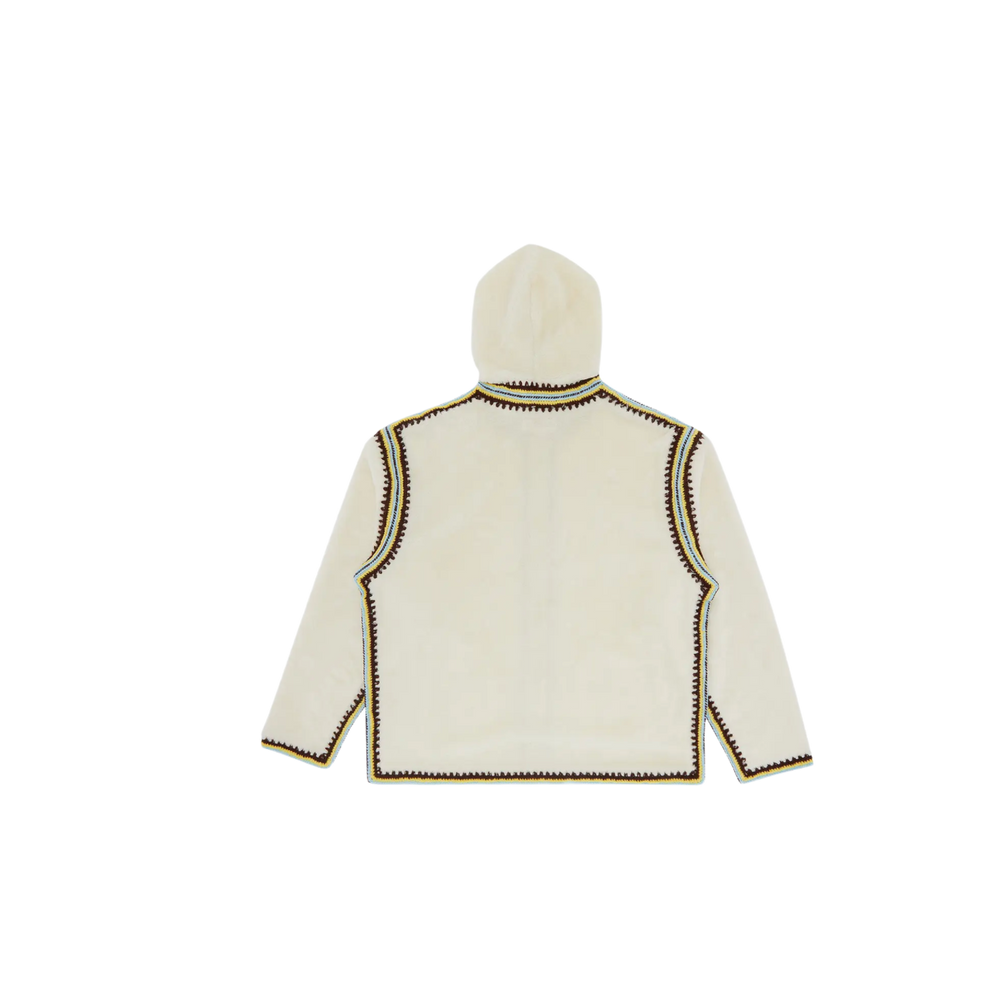 Supreme 'Cream' Crochet Edge Hooded Zip Up Sweater