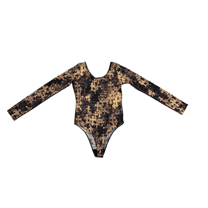 Chrome Hearts 'Cross Print' Womens Mesh Body Suit