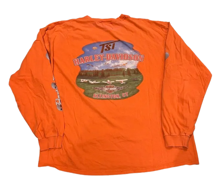 Harley Davidson 'Orange Skull' Longsleeve Tee