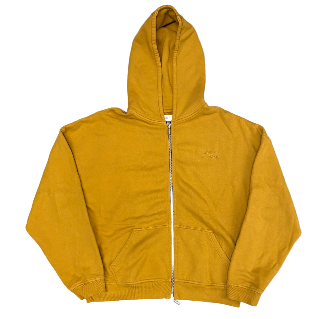 Rhude 'Yellow Embroidered Logo' Zip-Up Hoodie