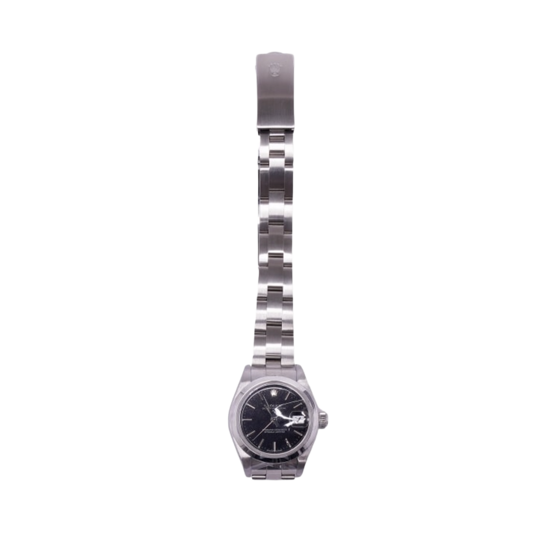 Rolex Datejust 'Black Dial' 26 Smooth Bezel Stainless Steel Oyster Bracelet Ladies Watch 69160
