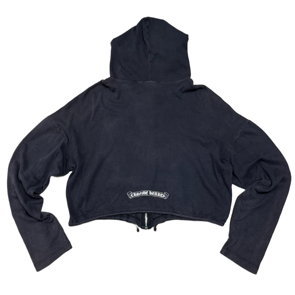 Chrome Hearts 'Dagger' Black Vintage Cropped Zip Up Hoodie