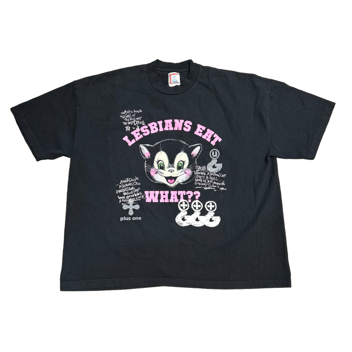 Greedy Unit '‘Lesbians Eat What' Black Tee