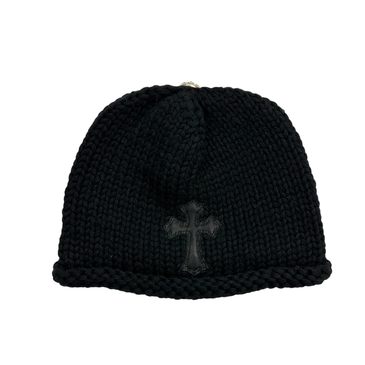 Chrome Hearts 'Black Cross Patch' Cashmere Knit Black Kids Beanie
