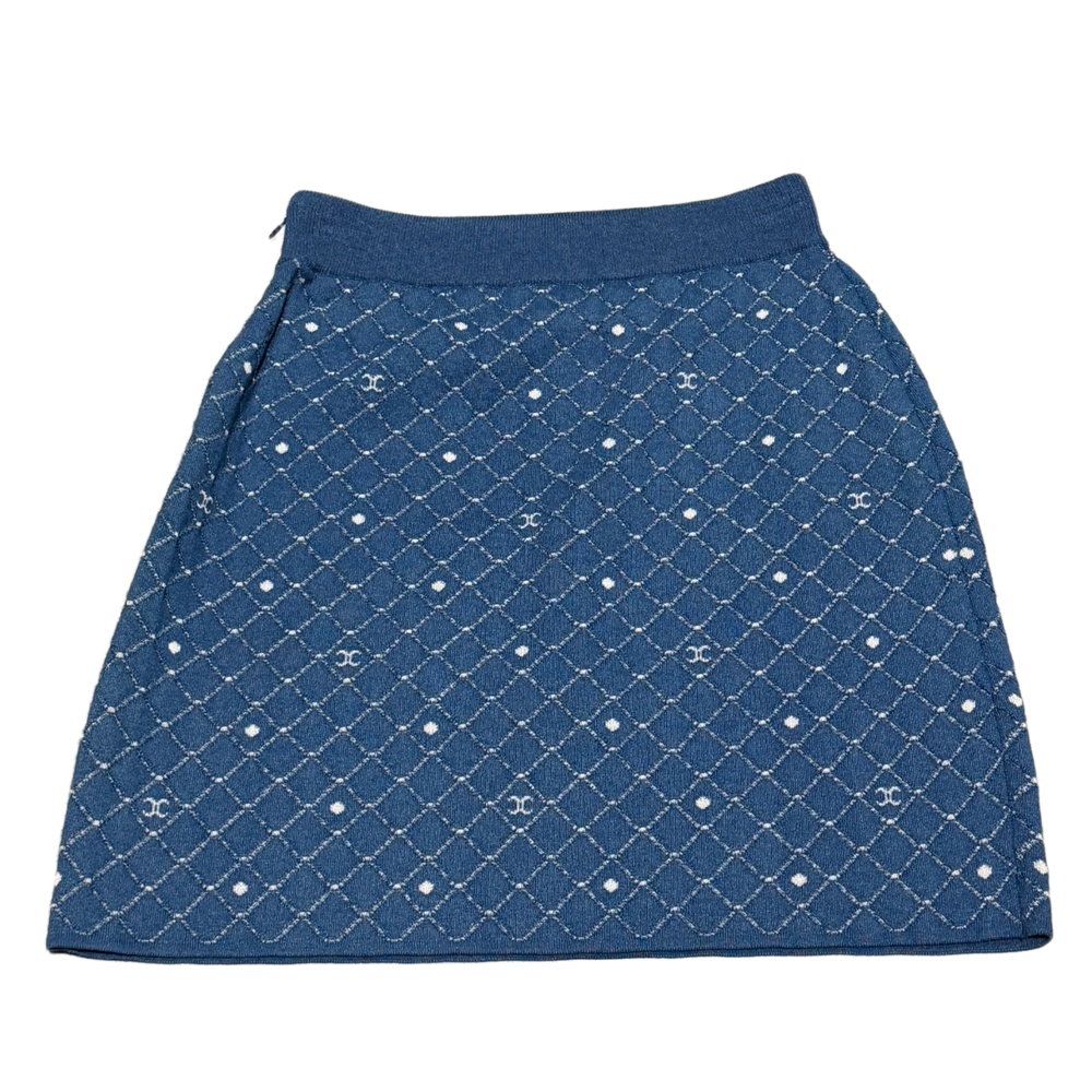 Chanel 'Blue Quilted Knit' Mini Skirt