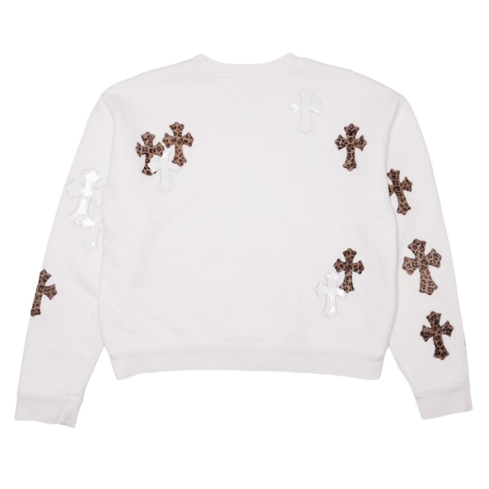Chrome Hearts 'Cheetah Cross Patch' White Crewneck