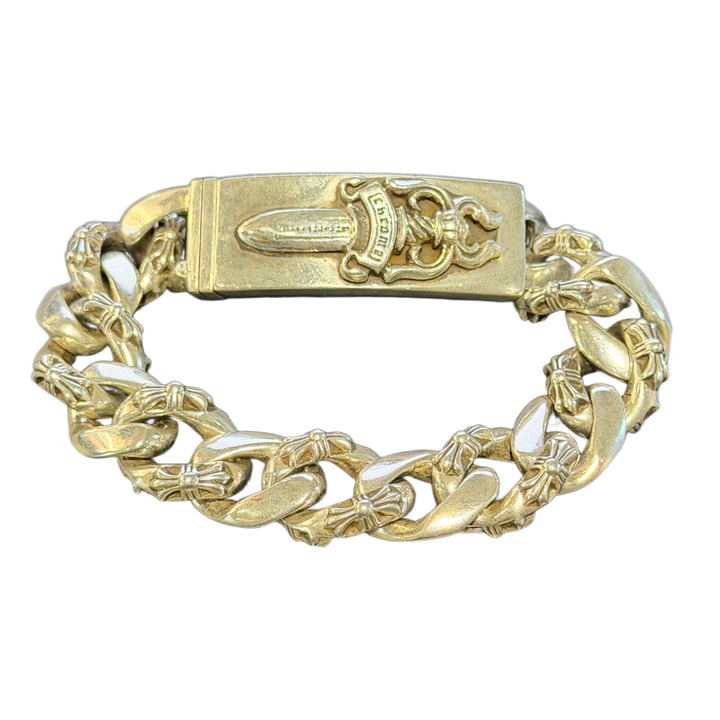 Chrome Hearts 'Fancy Link' Silver Dagger 9.5 In. Bracelet