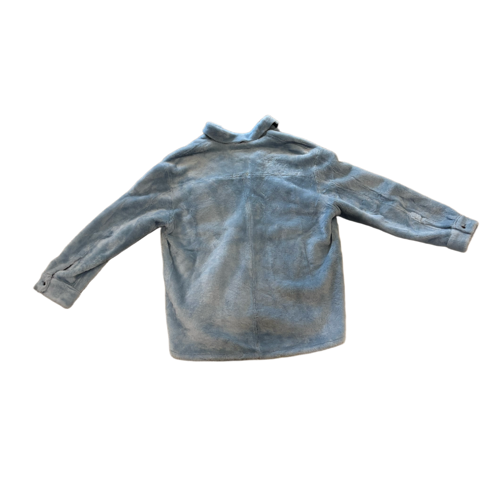 Marni 'Blue' Long Sleeve Reversible Fringed Wool Jacket