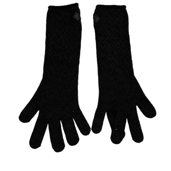 Chrome Hearts 'Cross Patch Silver Lace Long Gloves