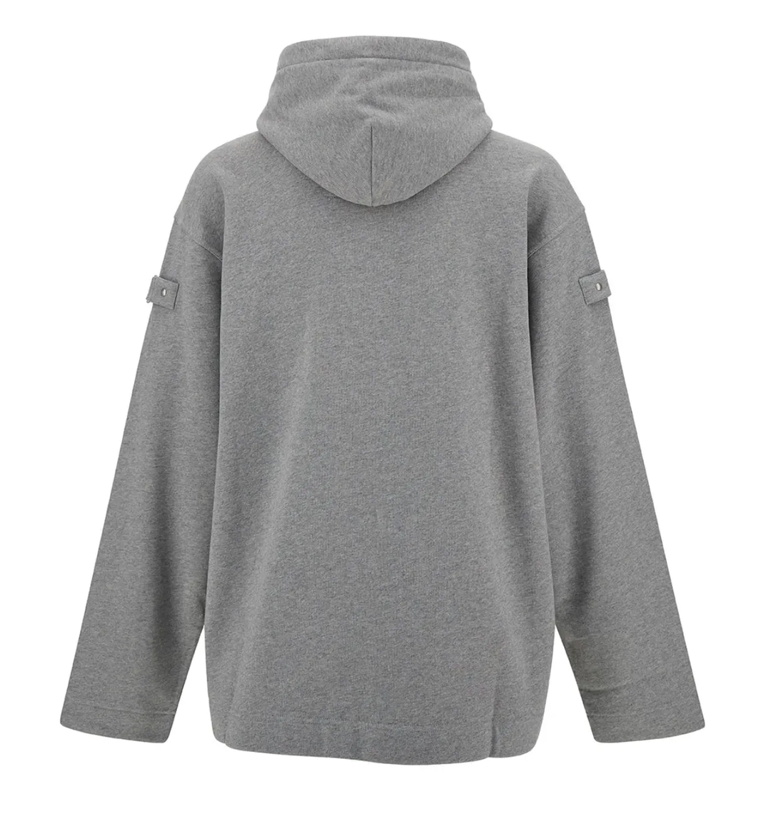 Givenchy 'Metal Details' Grey Fleece Hoodie