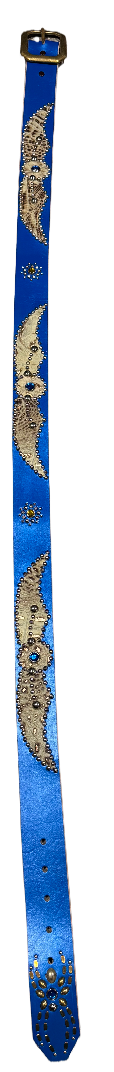 Studded 'Tan Gradient Snakeskin Sun Spider Gem Blue Blet