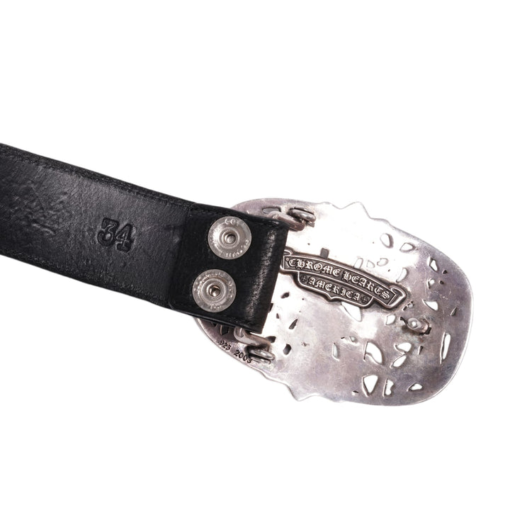 Chrome Hearts 'Cemetery Buckle' Dark Rhodium Plus Cross Belt