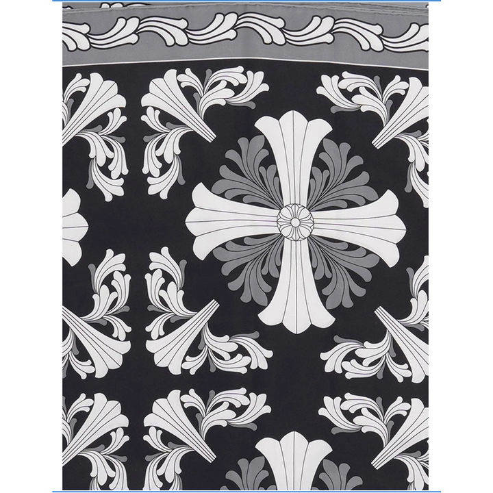Chrome Hearts 'Black and Grey' Floral Scarf