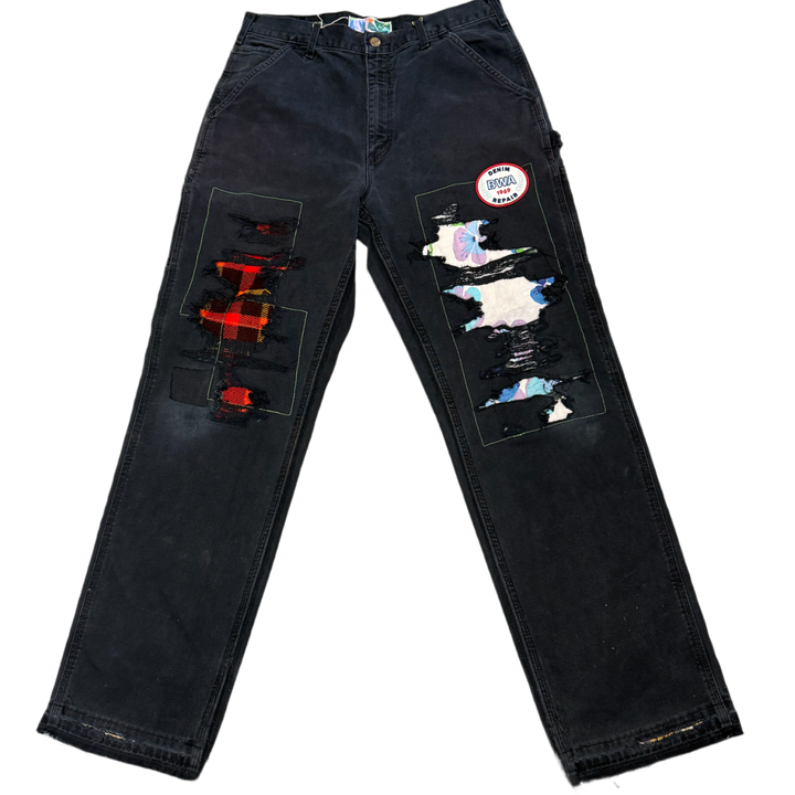 *Better With Age 'Black Wash' Patch Repair Jeans