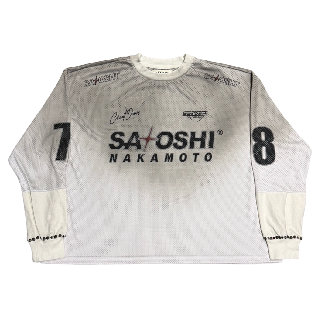 Satoshi Nakamoto 'White' Mesh Moto Jersey