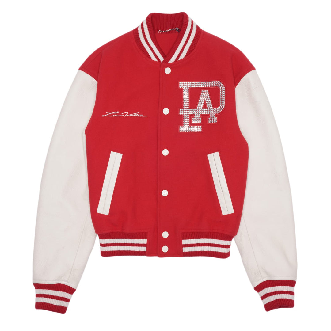 Louis Vuitton Pharrell Williams 'Lovers' Red Leather Varsity Jacket