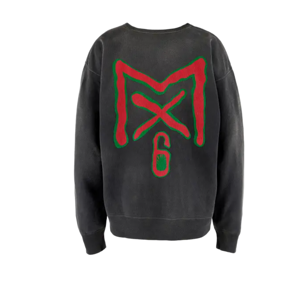 Saint Michael 'MX6' Washed Black Crewneck