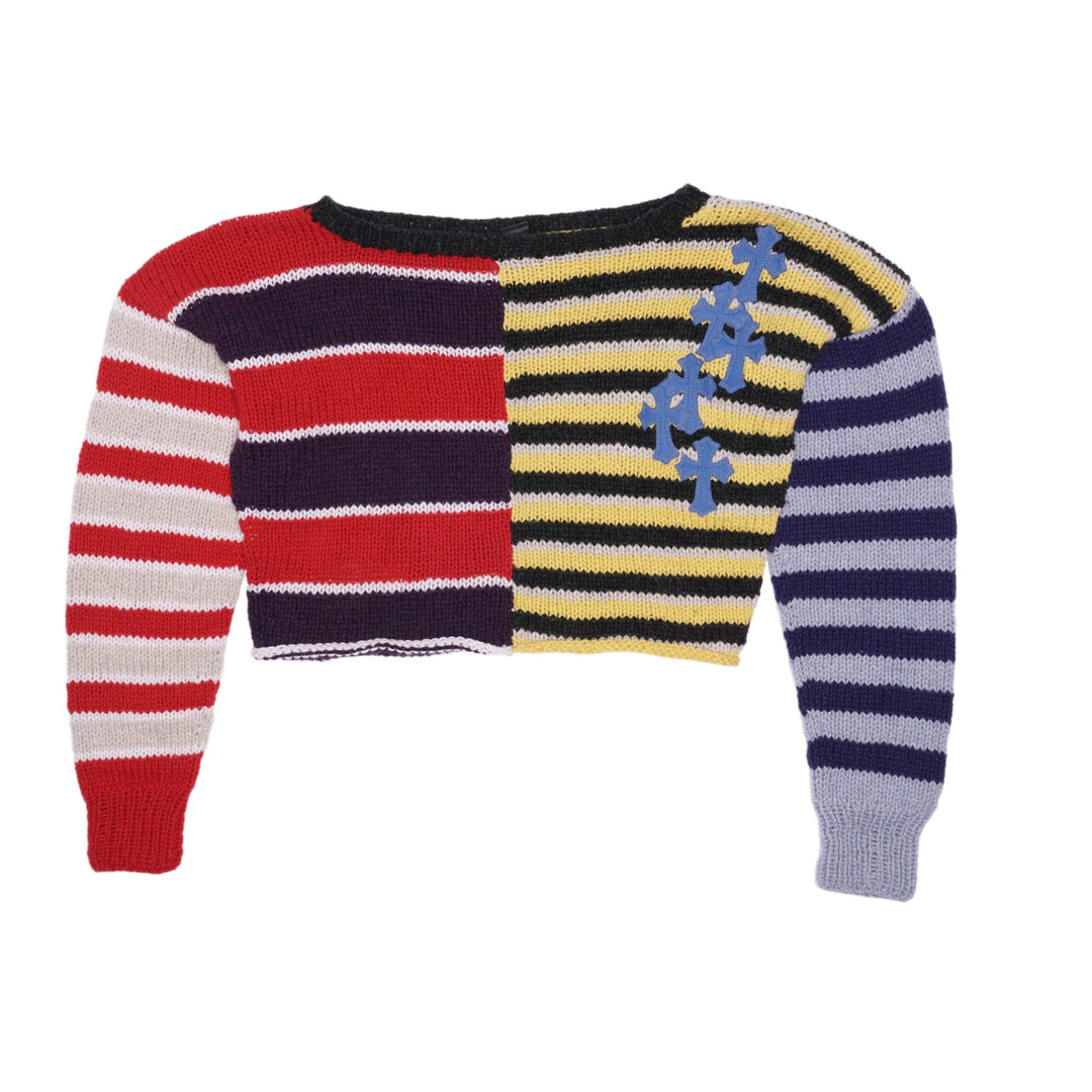 Chrome Hearts 'Multicolor' 6 Patch Cropped Cashmere Knit Sweater