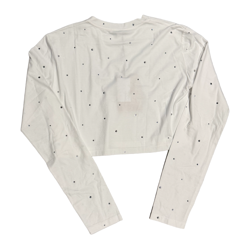 Miu Miu 'Rhinestone Legacy' Womens Cropped Longsleeve