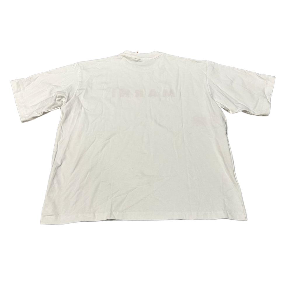 Marni 'White & Red' Felt Logo Tee