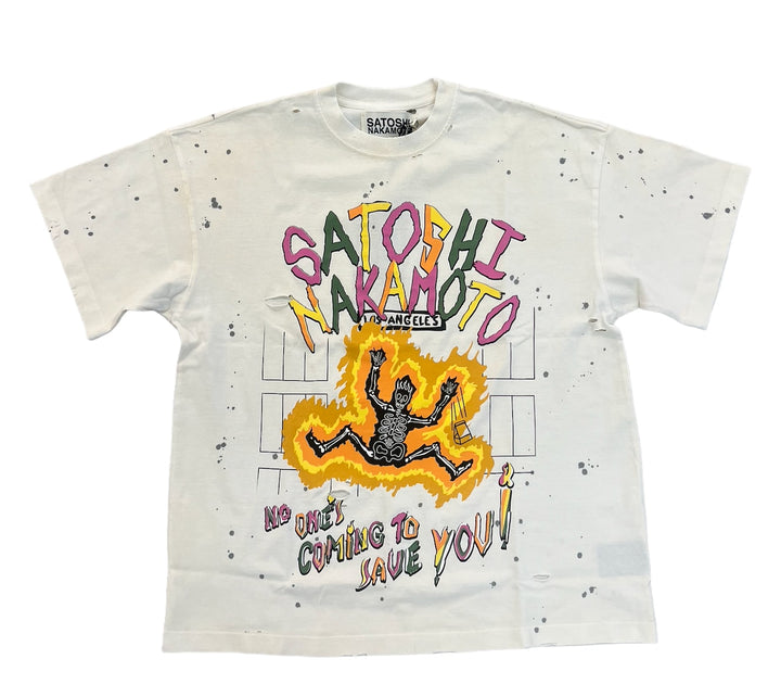 Satoshi Nakamoto 'No Savior' White Tee
