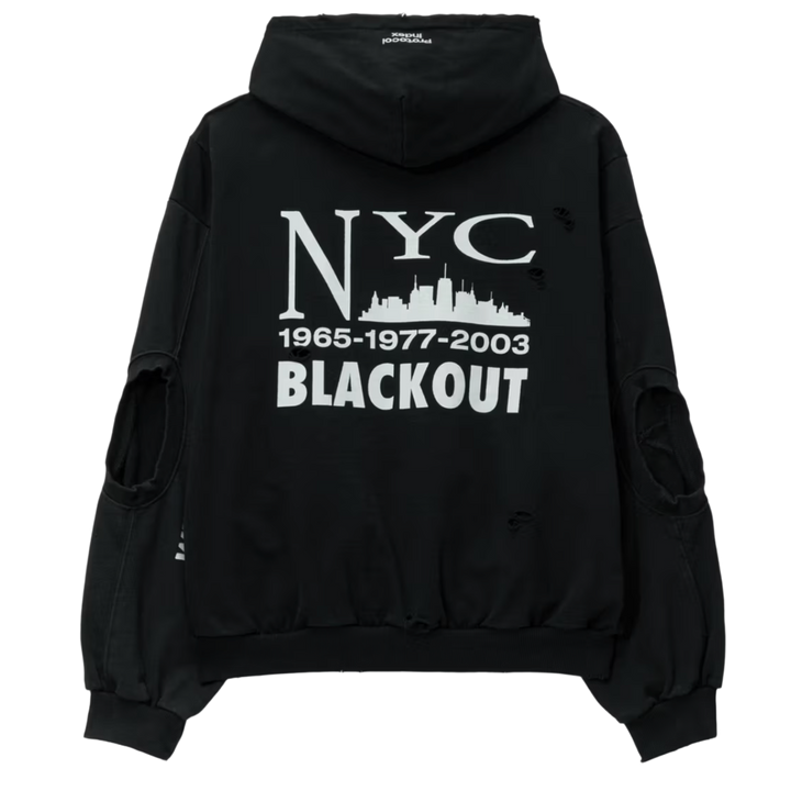 Protocol Index 'NYC Blackout' Reconstructed Zip Up Hoodie