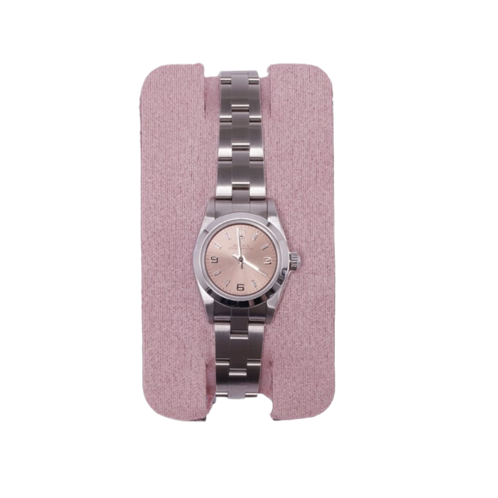 Rolex 'Salmon Dial' 26 Smooth Bezel Steel Oyster Bracelet Ladies Watch 76080
