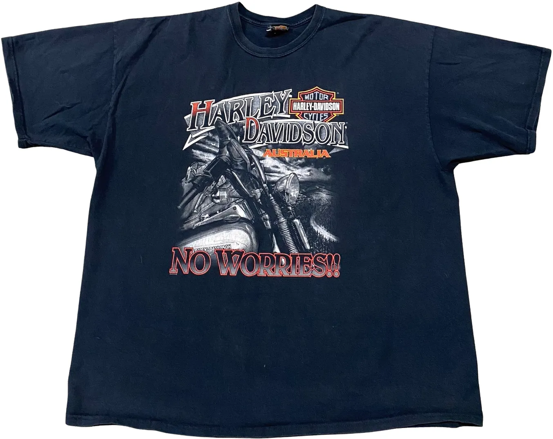 Harley Davidson 'Rivett, Sydney, Australia' Black Vintage Tee