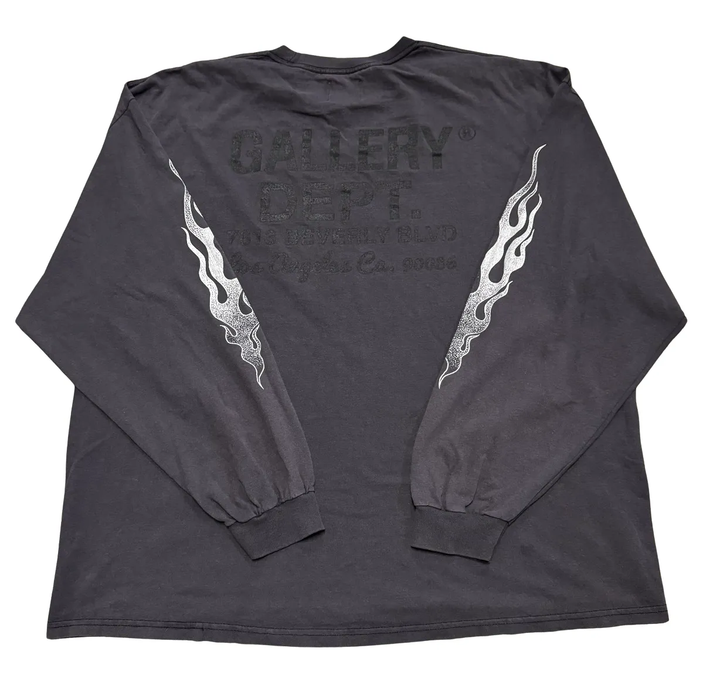 Gallery Dept. 'Flames' Faded Black Longsleeve